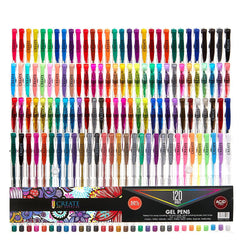 Create Art 120 Pack Gel Pens Set, 50% More Ink Premium Multicolor Pens Ideal for Children and Adult Coloring Book, Scrapbooking, Arts & Crafts