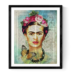 Frida Kahlo Poster with The Definition of Friendship in Spanish. Print of The Mexican Painter Size 11''x17''