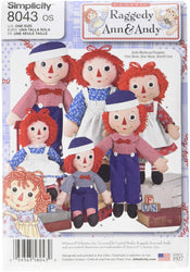 Simplicity Patterns Raggedy Ann & Andy Dolls Size: Os (One Size), 8043