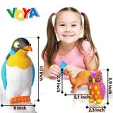 Craft Kits by VOYA - Modeling Art kit for Kids - Modelling Foam Dough - Super Soft Dough - Modeling Clay - 3 in 1 Penguin + Dinosaur + Owl