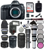 Canon EOS 5D Mark IV Digital SLR Camera Bundle with Canon EF 24-105mm f/3.5-5.6 is STM Lens + Canon EF 75-300mm f/4-5.6 III Lens + Canon EF 50mm f/1.8 STM Lens + Accessory Kit (22 Items)