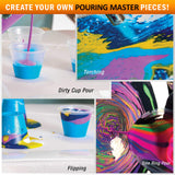 Pouring Masters 8-Color Ready to Pour Acrylic Pouring Paint Set - Premium Pre-Mixed High Flow 8-Ounce Bottles - for Canvas, Wood, Paper, Crafts, Tile, Rocks and More