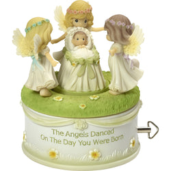 Precious Moments Angels Danced on The Day You Were Born Resin Rotating Musical Box Home Decor Collectible Figurine 173435