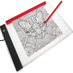 LED Light Box for Drawing and Tracing Portable Ultra-Thin Tracing Light Pad by Illuminati USB Powered A4 Bright Trace Table for Artists - Comes with Dimmable Brightness - Tracing Paper - Holder Clip