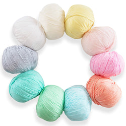 Studio Sam Pure Cotton Yarn Set for Knitting and Crochet. Pack of 10 Skeins, Total 1850 Yards. Great for Baby Blankets and Clothes. Pastel Dreams Collection.