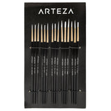 Arteza Detail Paint Brush - Hand Made - Taklon Hair (Set of 15)