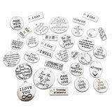 30pcs Inspiration Words Charms Craft Supplies Mixed Pendants Beads Charms Pendants for Crafting, Jewelry Findings Making Accessory For DIY Necklace Bracelet M44 (Inspiration Charms)