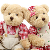 Oitscute 2-Pack Teddy Bear,Cute Stuffed Animal,Couple Gift Soft Plush Toy 11inch (Red Plaid Clothes)