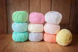 Studio Sam Pure Cotton Yarn Set for Knitting and Crochet. Pack of 10 Skeins, Total 1850 Yards. Great for Baby Blankets and Clothes. Pastel Dreams Collection.