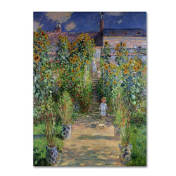 Theist's Garden at Vetheuil by Claude Monet work, 18 by 24-Inch Canvas Wall Art