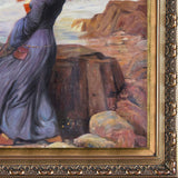 overstockArt Miranda The Tempest Framed Oil Reproduction of an Original Painting by John William Waterhouse, Baroque Wood Frame, Antiqued Gold Finish