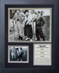 Legends Never Die Three Stooges Golf Black White Framed Photo Collage, 11 by 14-Inch