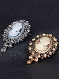 Vintage Wedding Brooch Cameo Portait Victorian Jewelled Pin Brooch Jewelry