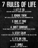 7 Rules of Life Motivational Poster - Printed on Premium Cardstock Paper - Sized 11 x 14 Inch - Perfect Print For Bedroom or Home Office