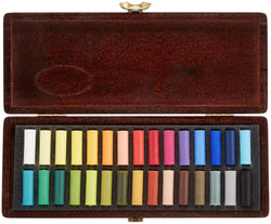 Royal Talens Rembrandt Artists' Soft Pastels, Wood Box Set of 30 Half Pastels, Assorted Colors (31814115)