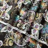 Michael Miller DM-287 Filigree Flutter Black Fabric by the Yard