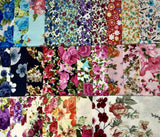 Flowers, Roses and More Flowers. All Floral Patterns - 54 Precut Fabric Squares - 100% Cotton - Great for Quilting (5in x 5in)