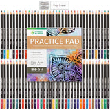 XL Colored Pencil Set W/ 72 Soft Core Coloring Pencils, 30 Page Sketch Pad, Vinyl Eraser & Sharpener For Drawing, Sketching, Shading, Layering, and Blending, Art Supplies for Adults and Teens