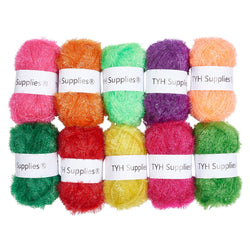 TYH Supplies 10 Skeins Scrubbing Dish Scrubber Yarn Assorted Colors for Crochet & Knitting Multi Pack Variety Colored Assortment 66 Yards Each Skein