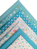 levylisa 19.7" x 19.7" 7pcs Blue Printing Floral Dot Stripe Cotton Quilting Fabric Quarter Bundle Patchwork Quilting Fabric Sets Sewing Fabric Patchwork Flower Dots DIY Quilting Handmade Craft