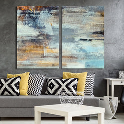 wall26 - 2 Panel Canvas Wall Art - Abstract Grunge Color Composition - Giclee Print Gallery Wrap Modern Home Decor Ready to Hang - 16"x24" x 2 Panels