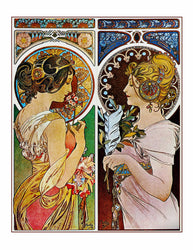 ArtDash® Brand Easy-to-Frame 8"×10" Print ~ TWO BEAUTIES (AN075) by Alphonse Mucha