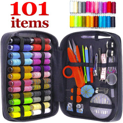 MYFOXI Sewing Kit for Adults, Kids, Home, Travel, Sew Repair, - 101pc Deluxe Mini Sewing Supplies Set with Thread and Needle, Stitch Ripper, Buttons, Safety Pins, Zippered Organizer Sew Box
