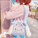 Spreepicky's Cinnamoroll Kuromi Cute JK Plush Crossbody Bag SP15848