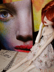 artsy sister, red hair, bjd doll