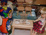 artsy sister, miniature dolls, dining room set