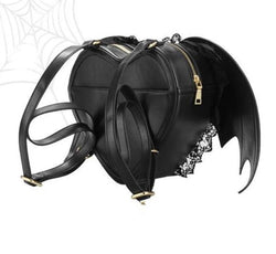 Lovely Black Bat Wings Angel School Backpack SP183 - Spreepicky