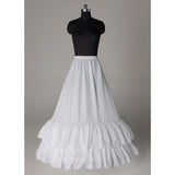 White Long Petticoats Taffeta A Line Ruffle Two Tier Boneless Wedding Petticoats