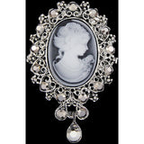 Vintage Wedding Brooch Cameo Portait Victorian Jewelled Pin Brooch Jewelry