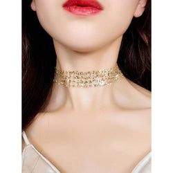 Sequin Choker Necklace Glitter Sparkly Gold Choker Jewelry